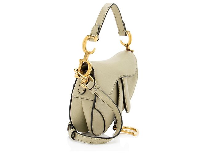 Sac Micro Saddle en Peau de Chèvre Dior Vert - vue 2