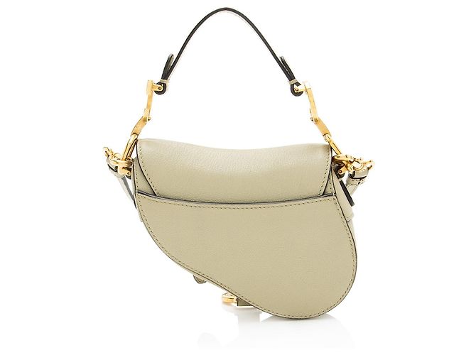 Sac Micro Saddle en Peau de Chèvre Dior Vert - vue 3