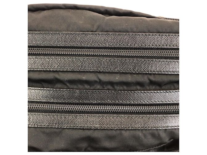 Clutch in pelle nylon Saffiano Tessuto di Prada Nero - vista 5