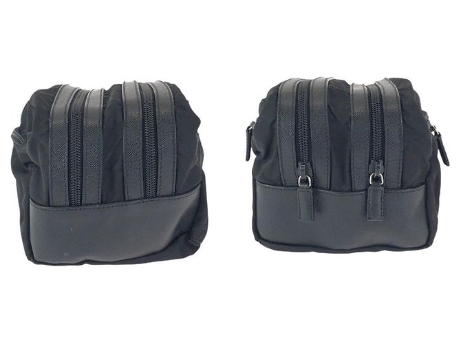 Clutch in pelle nylon Saffiano Tessuto di Prada Nero - vista 7