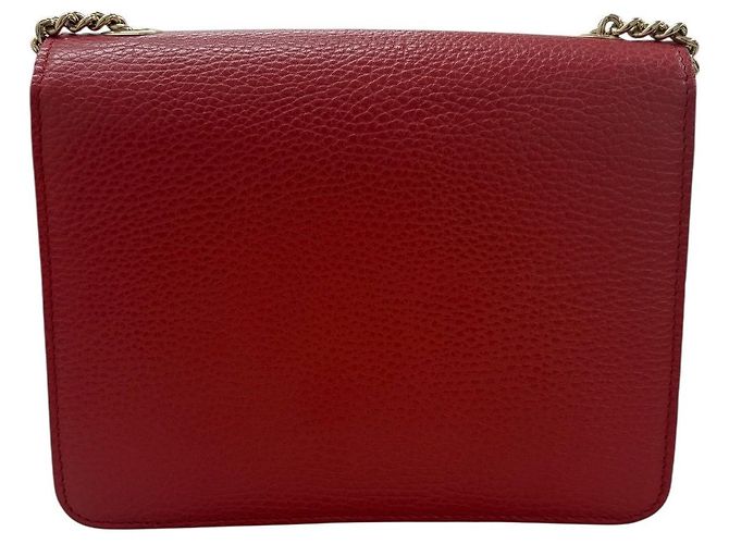Bolsa de ombro de couro entrelaçado Gucci Vermelho - vista 2