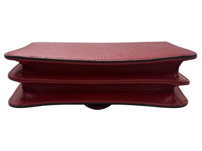 Bolsa de ombro de couro entrelaçado Gucci Vermelho - vista 4