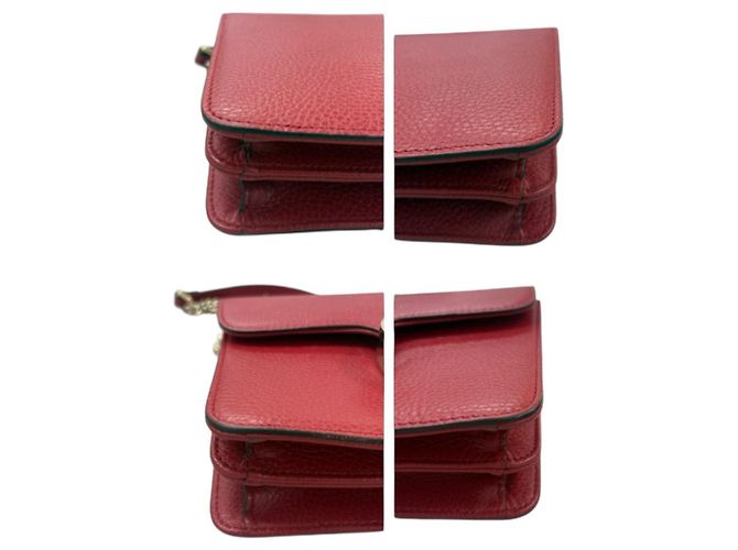 Bolsa de ombro de couro entrelaçado Gucci Vermelho - vista 5