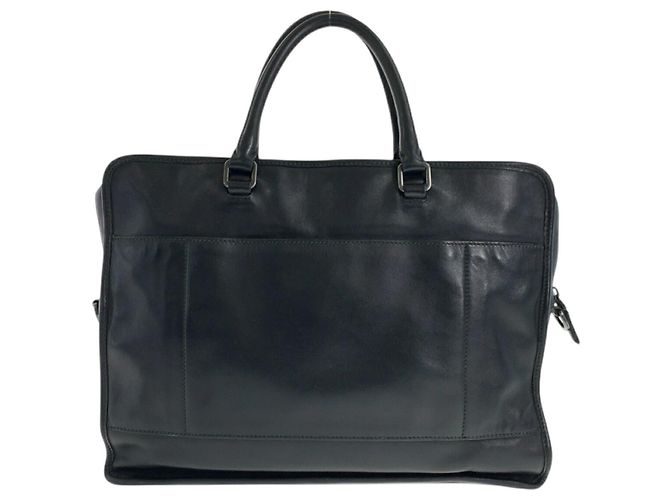 Borsa da lavoro in pelle nera Prada Nero - vista 2
