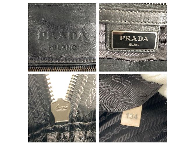 Borsa da lavoro in pelle nera Prada Nero - vista 3