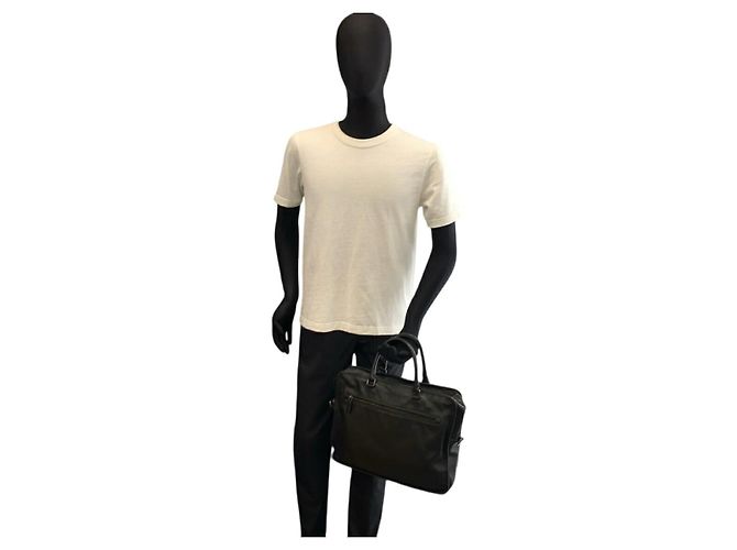 Borsa da lavoro in pelle nera Prada Nero - vista 6