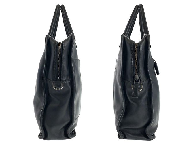 Borsa da lavoro in pelle nera Prada Nero - vista 7
