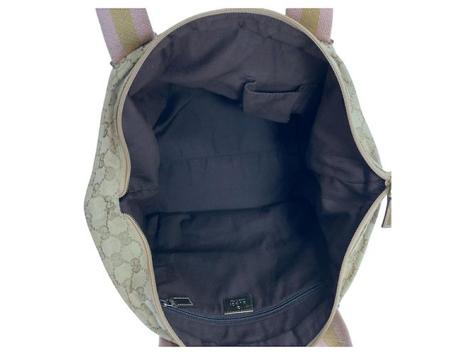 Bolsa tote Sherry Line em lona GG da Gucci Marrom Bege - vista 9
