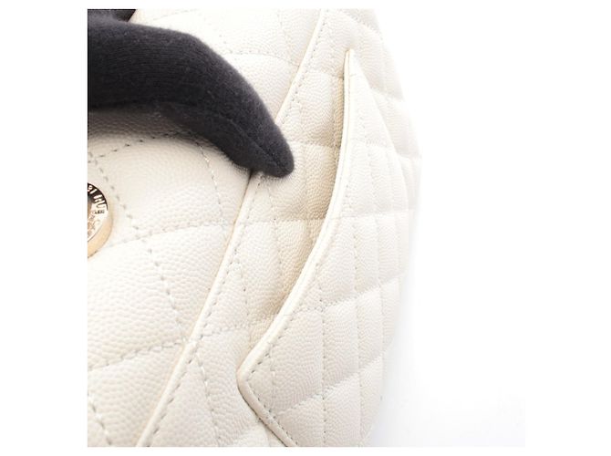 Borsa in pelle Chanel Coco Handle Flap Bianco - vista 4