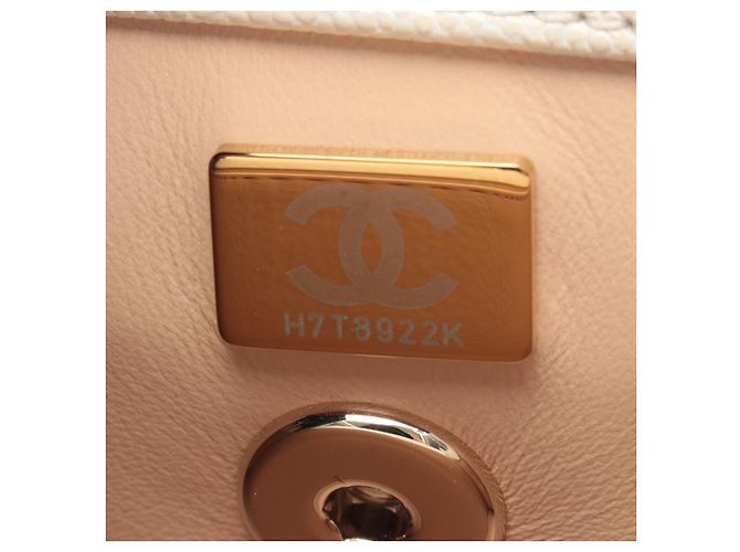 Borsa in pelle Chanel Coco Handle Flap Bianco - vista 5