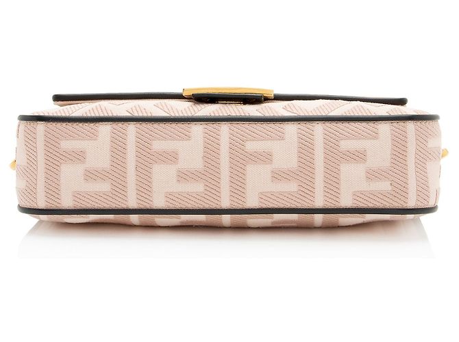 Fendi FF Bestickte Canvas Baguette Schultertasche Schwarz - Ansicht 4
