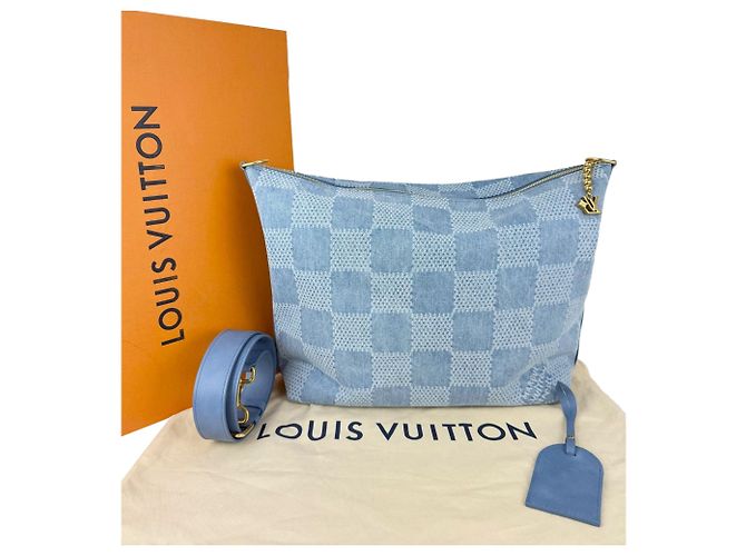 Borsa hobo Vagabond in denim Damier Louis Vuitton Blu - vista 2