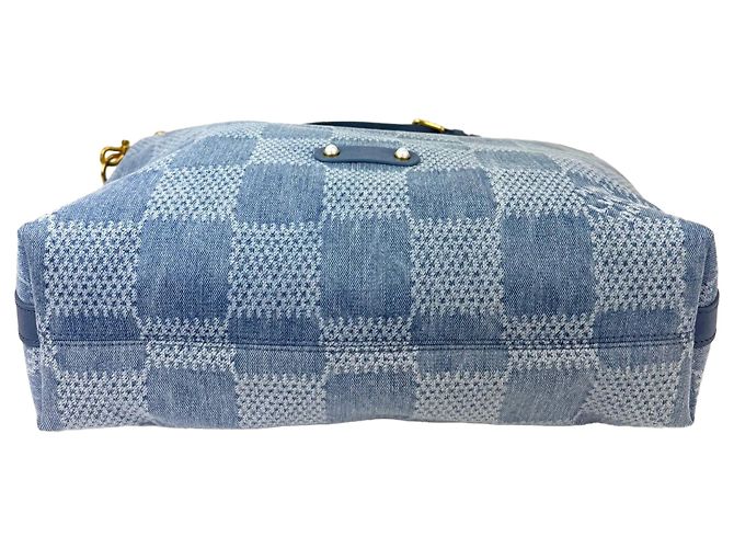 Borsa hobo Vagabond in denim Damier Louis Vuitton Blu - vista 5