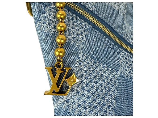 Borsa hobo Vagabond in denim Damier Louis Vuitton Blu - vista 6