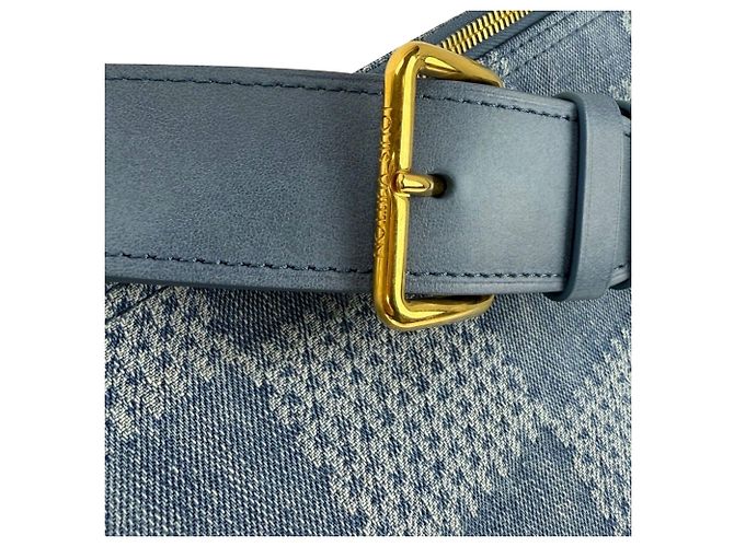 Borsa hobo Vagabond in denim Damier Louis Vuitton Blu - vista 8