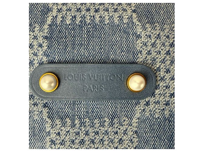 Borsa hobo Vagabond in denim Damier Louis Vuitton Blu - vista 9