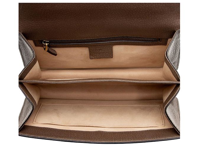 Gucci GG Supreme Ophidia Padlock Medium Borsa a Mano Marrone Beige - vista 7