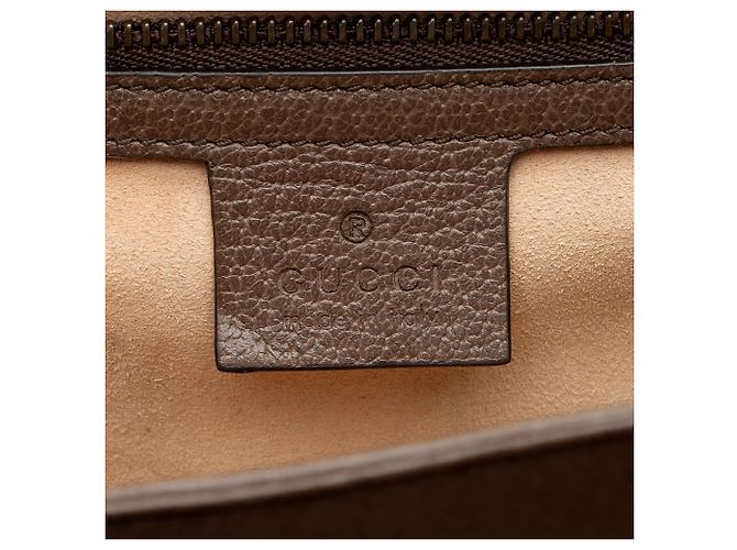 Gucci GG Supreme Ophidia Padlock Medium Borsa a Mano Marrone Beige - vista 8