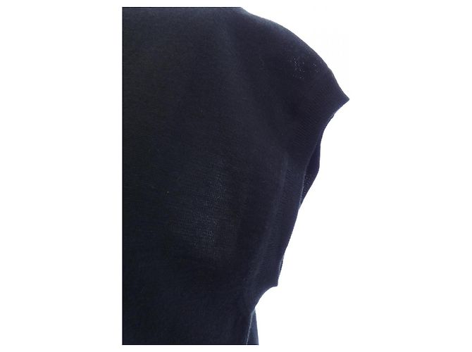 Vestido de seda y cachemira Hermès Negro Blanco - vista 6