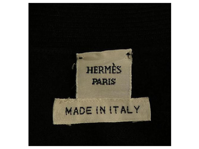 Cardigan in seta e cashmere Hermès 36 Nero - vista 4