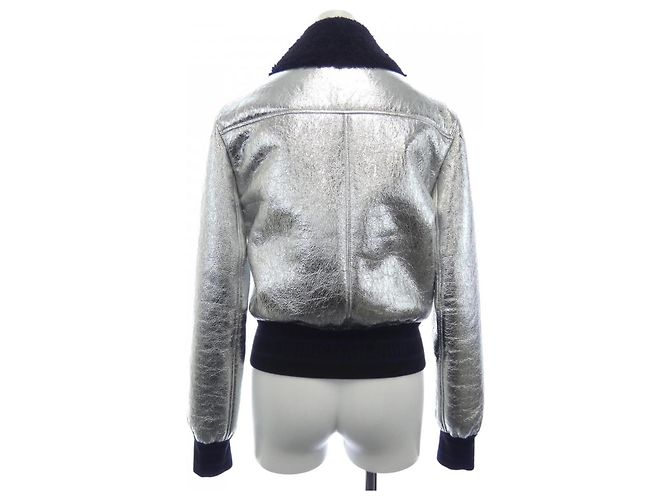 Chaqueta de shearling Christian Dior Negro Plata - vista 2