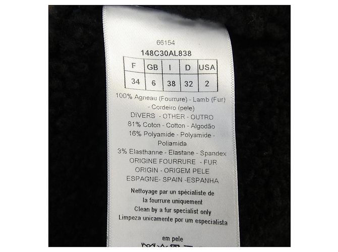 Chaqueta de shearling Christian Dior Negro Plata - vista 3