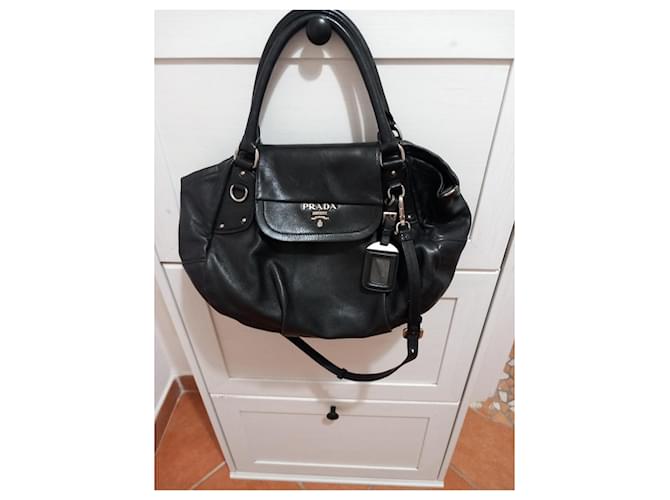Vitello Prada Tasche aus schwarzem Leder - Ansicht 2