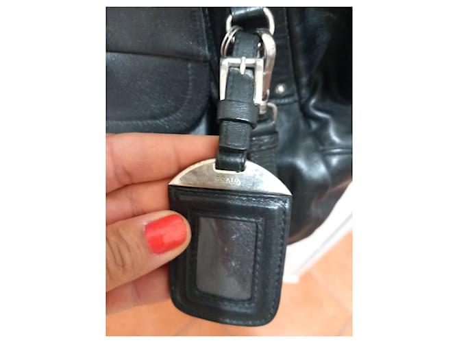 Vitello Prada Tasche aus schwarzem Leder - Ansicht 4