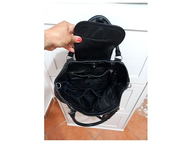 Vitello Prada Tasche aus schwarzem Leder - Ansicht 6