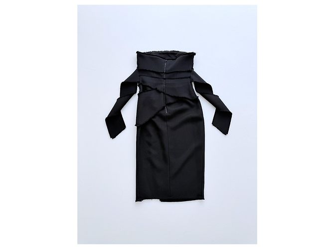 Autre Marque Misha Collection Trägerloses Midi Kleid Schwarz - Ansicht 3