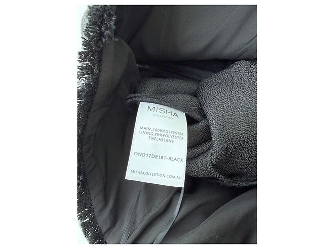 Autre Marque Misha Collection Trägerloses Midi Kleid Schwarz - Ansicht 6