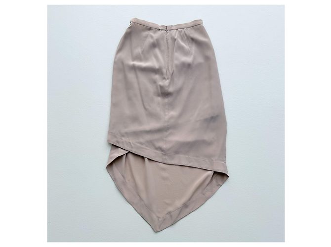 Falda Zimmermann de seda rosa con drapeado asimétrico Beige - vista 3
