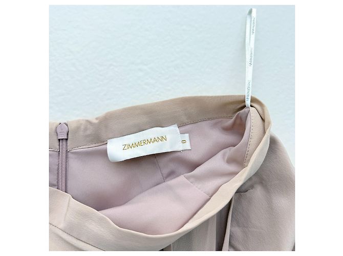 Falda Zimmermann de seda rosa con drapeado asimétrico Beige - vista 5