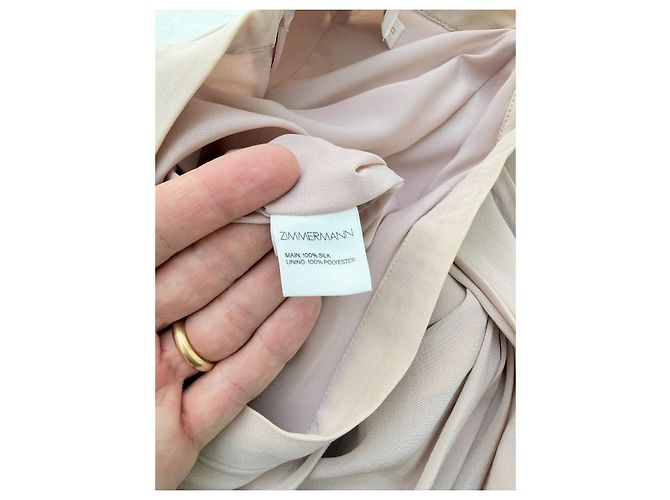 Falda Zimmermann de seda rosa con drapeado asimétrico Beige - vista 7