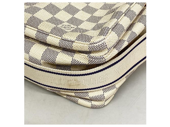 Borsa a Spalla Naviglio Damier Azur di Louis Vuitton Bianco - vista 8