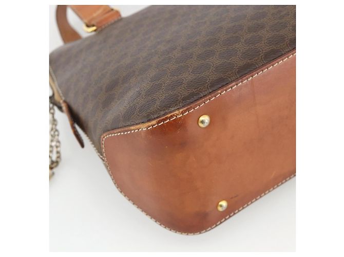 Céline Sac à main en toile Macadam CELINE en cuir PVC marron doré Auth ka3766 - vue 15