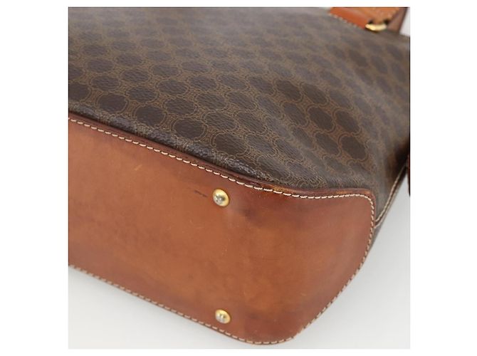Céline Sac à main en toile Macadam CELINE en cuir PVC marron doré Auth ka3766 - vue 16