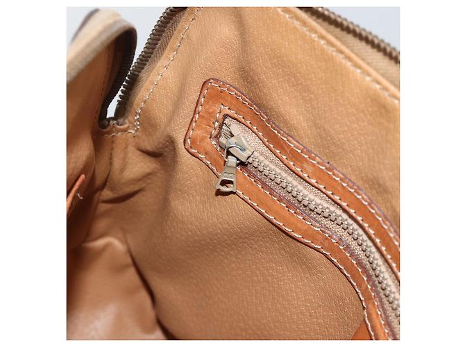 Céline Sac à main en toile Macadam CELINE en cuir PVC marron doré Auth ka3766 - vue 20