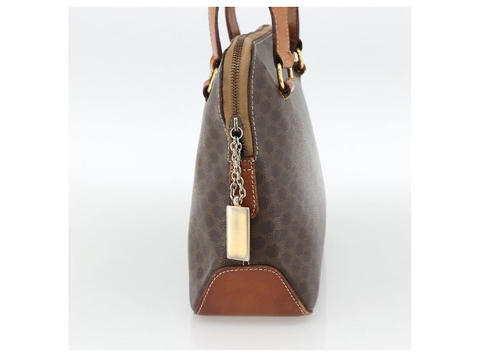 Céline Sac à main en toile Macadam CELINE en cuir PVC marron doré Auth ka3766 - vue 3