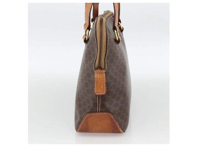 Céline Sac à main en toile Macadam CELINE en cuir PVC marron doré Auth ka3766 - vue 4