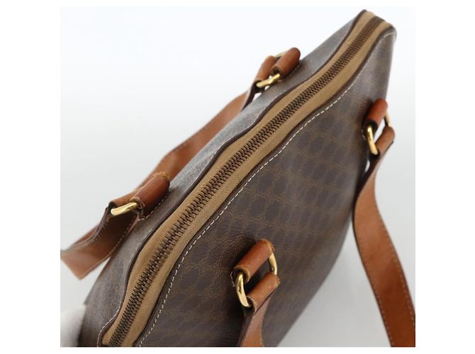 Céline Sac à main en toile Macadam CELINE en cuir PVC marron doré Auth ka3766 - vue 6