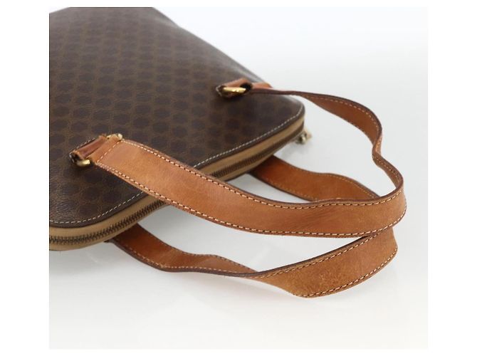 Céline Sac à main en toile Macadam CELINE en cuir PVC marron doré Auth ka3766 - vue 7