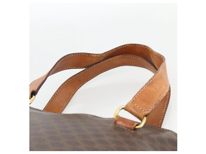 Céline Sac à main en toile Macadam CELINE en cuir PVC marron doré Auth ka3766 - vue 8