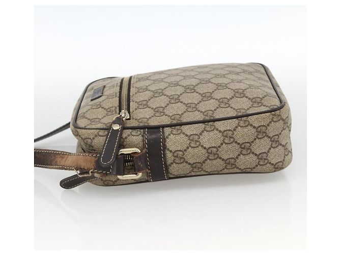Gucci Borsa a spalla GG Supreme PVC Beige Oro 233268 Auth BAZ504 D'oro - vista 3