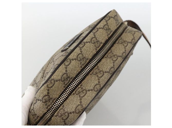Gucci Borsa a spalla GG Supreme PVC Beige Oro 233268 Auth BAZ504 D'oro - vista 6