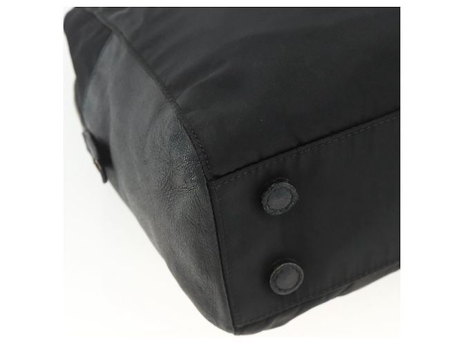 PRADA Borsa a mano in nylon nero argento Auth YKZ034 - vista 15