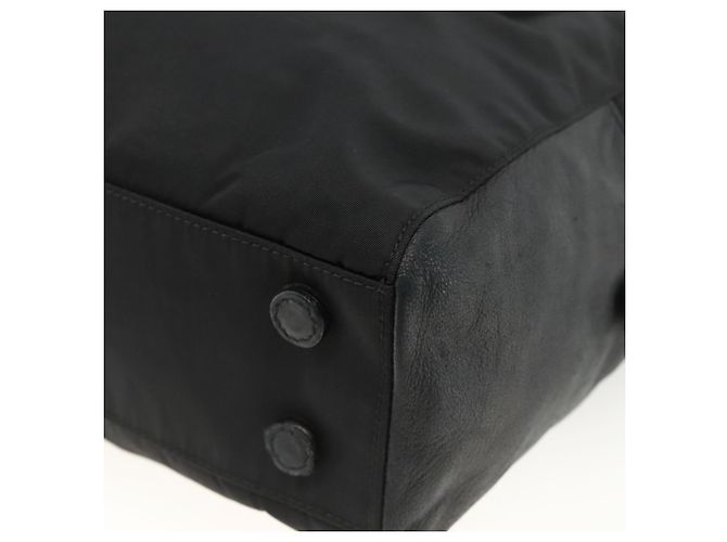 PRADA Borsa a mano in nylon nero argento Auth YKZ034 - vista 16