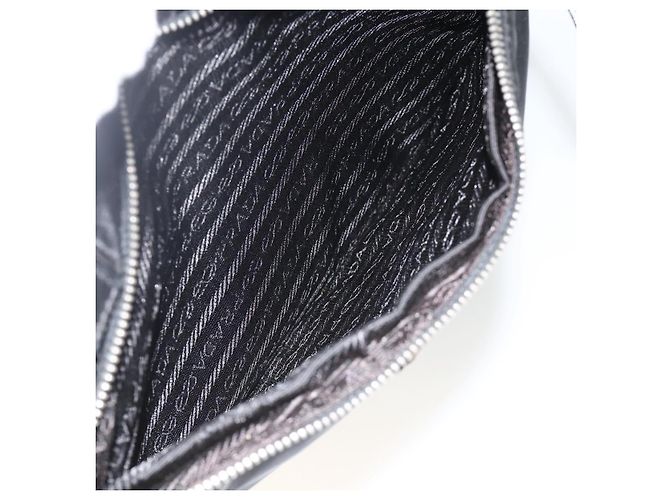 PRADA Borsa a mano in nylon nero argento Auth YKZ034 - vista 23