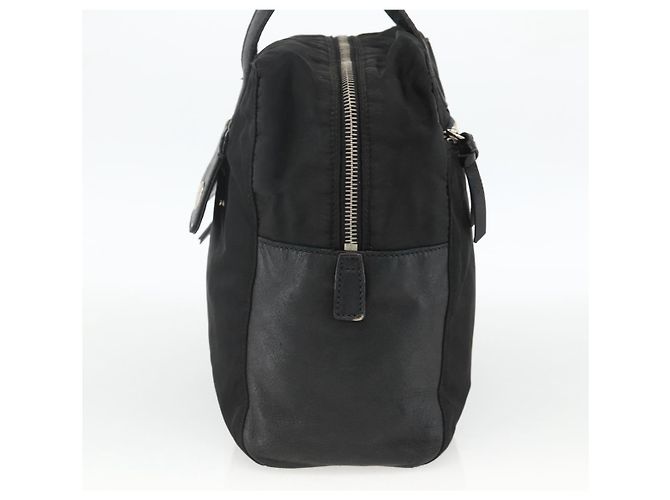 PRADA Borsa a mano in nylon nero argento Auth YKZ034 - vista 3