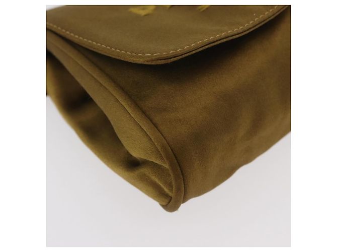 Borsa a Spalla PRADA Satin Khaki Oro Auth bs34407 D'oro Cachi - vista 15